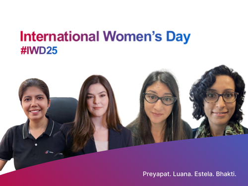 4 colleagues from kp from all over the world representing the International Women's Day