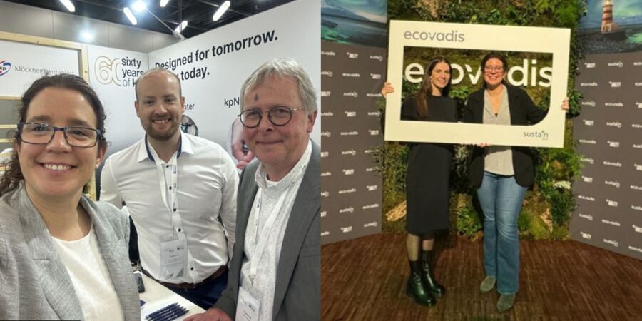 Picture showing two pictures in a collage, with Aido Cierco and various colleagues on events