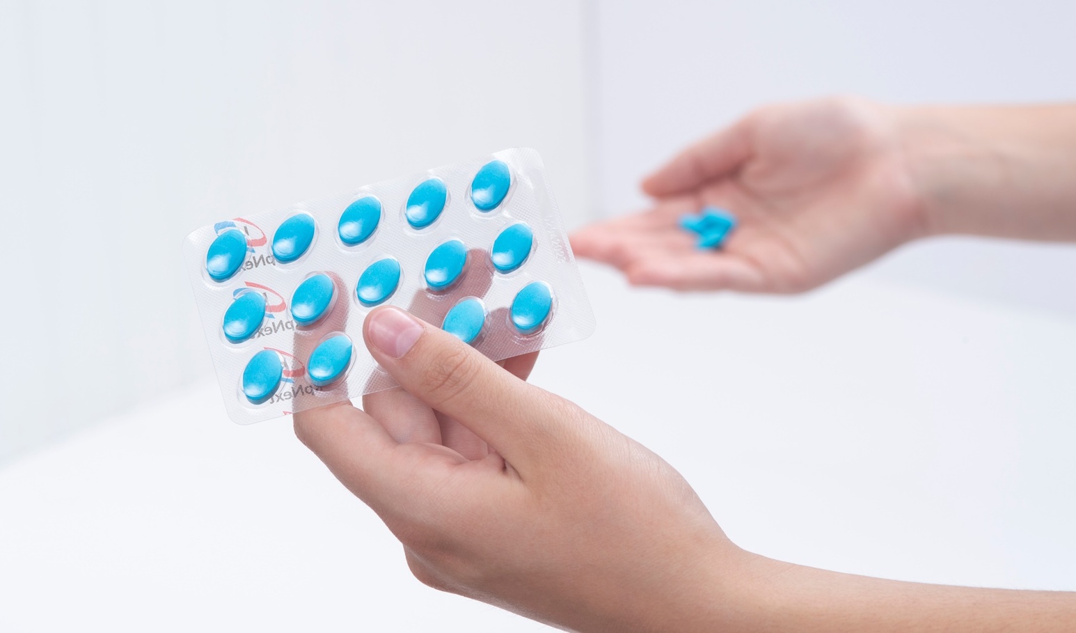 Woman holding a blister packaging in her hands 