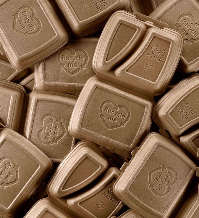 chocolate hearts with the inscription 'recycle me' 