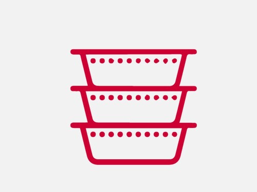 The picture showing a plastic trays icon in red