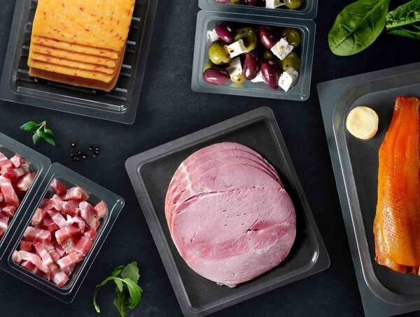 Premium plastic food packaging trays for deli meats, cheese, seafood, and fresh food products, designed for safe storage and retail presentation.