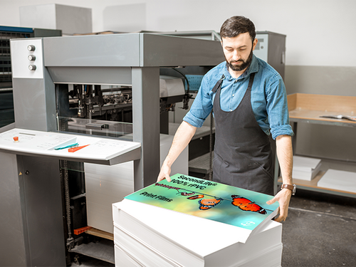 The picture showing a man in production of a graphic producer with films from kp