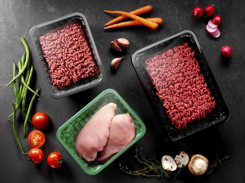 premium black and coloured PET tray