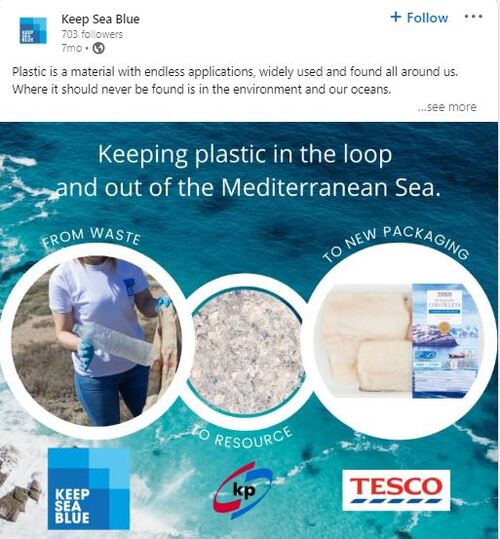 LinkedIn post from Keep Sea Blue