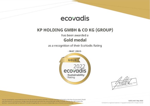 ecoVadis gold rating