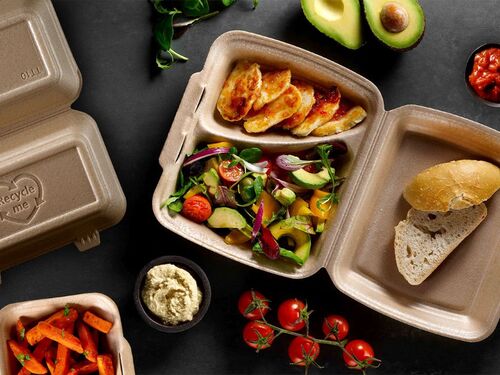 The picture showing multiple food to go trays with various food in
